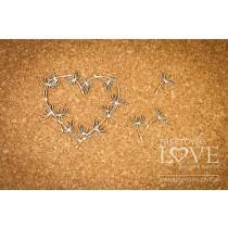Heart frame with a dandelion - Laiteron - Laserowe LOVE