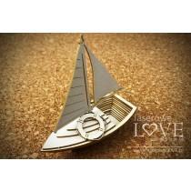 Sailboat 3D - Vintage Tropical Island - Laserowe LOVE