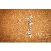 Oval frame with leaves - Fleur - Laserowe LOVE
