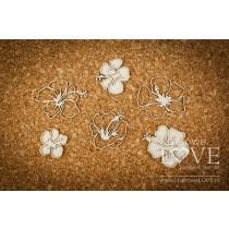 Individual hibiscus flowers - Vintage Tropical Island - Laserowe LOVE