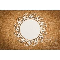 Round frame with lilies of the valley - First Love - Laserowe LOVE