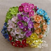 Mixed Colour Mulberry Paper Sweetheart Blossoms - 15mm