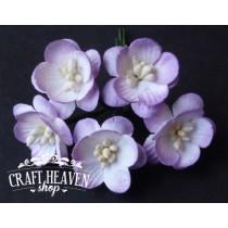 2-Tone Lilac Mulberry Paper Cherry Blossoms - 25mm