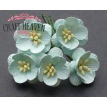 Pastel Green Mulberry Paper Cherry Blossoms - 25mm