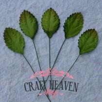 Green Mulberry Paper Leaves - 30mm