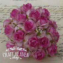 Pink With Deep Pink Centre Mulberry Paper Wild Roses - 30mm