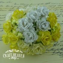 Mixed White/Cream Mulberry Paper Wild Roses - 30mm