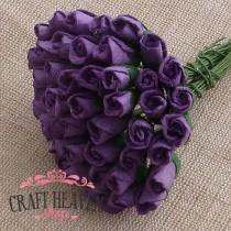 Purple Mulberry Paper Rosebuds - 4mm