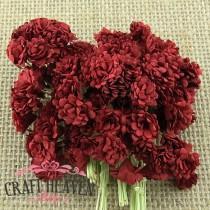 Deep Red Mulberry Paper Gypsophila Flowers - 10mm
