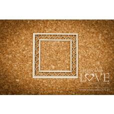 Vintage double square frame - Memories - Laserowe LOVE