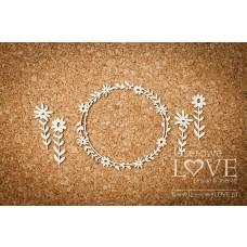 Frame with flowers - Easter Bunny - Laserowe LOVE