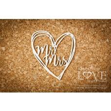 Mr and Mrs in a heart - Simple Wedding - Laserowe LOVE